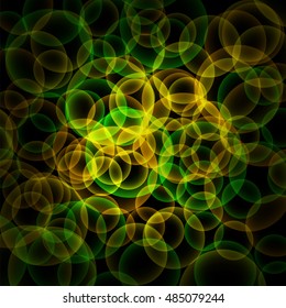 abstract vector glowing background with bright circles
