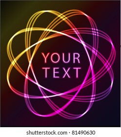 Abstract vector glowing background with a place from your text