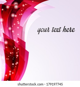 Abstract vector glowing background with text field for your design. red bright wavy abstract background. 