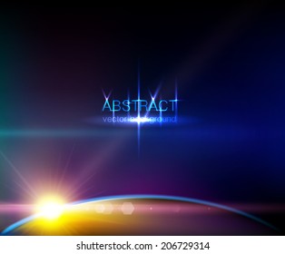 Abstract vector glowing figure on a dark background