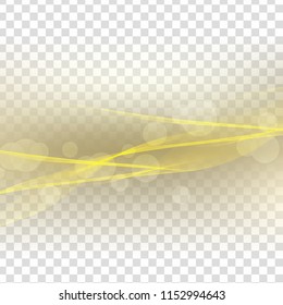 Abstract vector glowing stylish wave transparent background