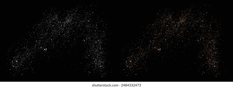 Abstract vector gold glitter confetti on a black background