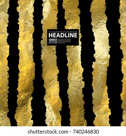 Abstract vector gold glittering textured art illustration.