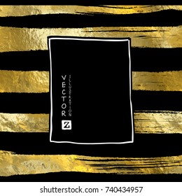 Abstract vector gold glittering textured art illustration.