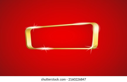 Abstract vector Gold Rectangle Frame banners set on white and black, Shining rectangle banner