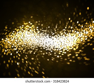 Abstract vector golden background bokeh
