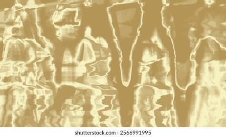 Abstract vector golden background. Liquid dynamic shiny illustration. Yellow strange backdrop with waves