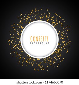 Abstract vector golden confetti modern background