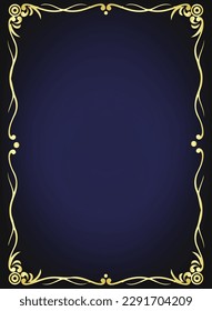 Abstract Vector  golden Floral Frame  Background