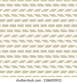 Resumen vectorial de patrón oro geométrico sin costuras. Sencilla textura con forma ondulada, líneas, rejilla curvada. Fondo gráfico moderno de oro y blanco. Decoración repetida y elegante, tapicería, tela