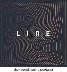 Abstract vector golden line design with dark background and typography.