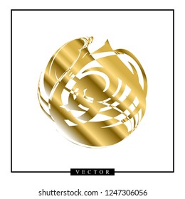 Abstract vector golden shape on white background. Gold logotype with copyspace for business design