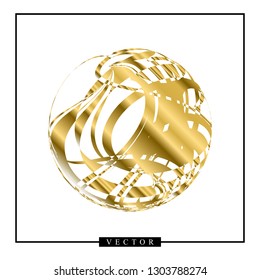 Abstract vector golden shape on white background. Gold logotype with copyspace for business design
