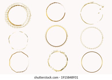 Abstract vector golden shapes sparkles