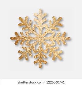 Abstract vector golden snowflake