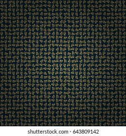 Abstract vector golden texture. Low poly gold pattern illustration. Golden vintage seamless pattern on a blue background.