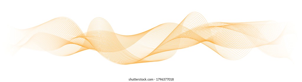 líneas de onda dorada vector abstractas sobre fondo blanco