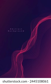 Abstract vector gradient background with waves. Vertical waves

