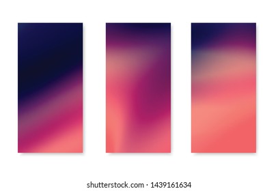 Abstract vector gradient blurred backgrounds. Modern screen design for mobile app.