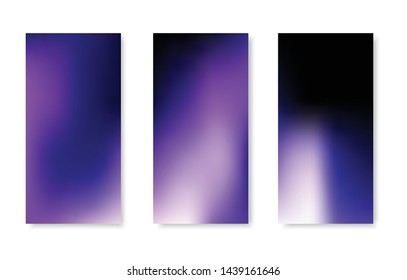 Abstract vector gradient blurred backgrounds. Modern screen design for mobile app.