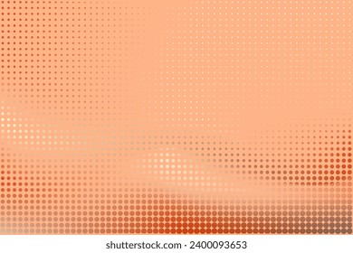 Abstract Vector gradient halftone dot textured on peach background, monochrome color. For beauty fashion wallpaper banner card greeting invitation	