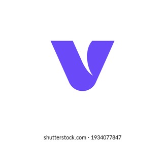 Abstract vector gradient logo letter V design. Simple and elegant corporate identity element. Application icon logotype design template.