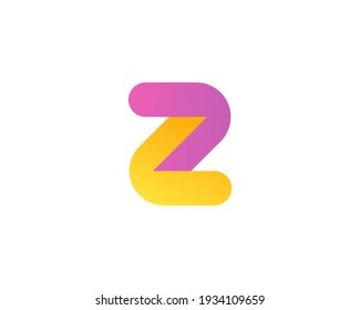 Abstract vector gradient logo letter Z design. Simple and elegant corporate identity element. Application icon logotype design template.