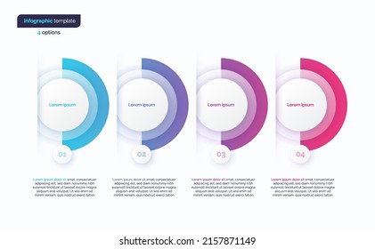 Abstract vector gradient minimalistic infographic template composed of 4 circles.