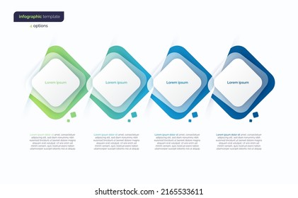 Abstract vector gradient minimalistic infographic template composed of 4 rounded squares.
