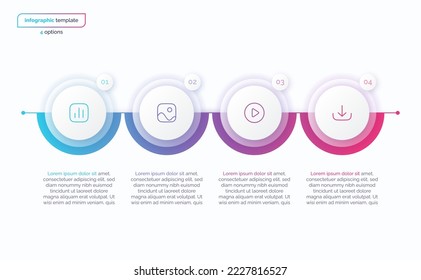 Abstract vector gradient minimalistic infographic template composed of 4 circles.