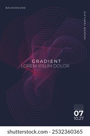 Abstract vector gradient musical flyer. Suitable for poster, greeting and business card, invitation, flyer, banner, brochure, email header, post in social networks, advertising, events and page cover.