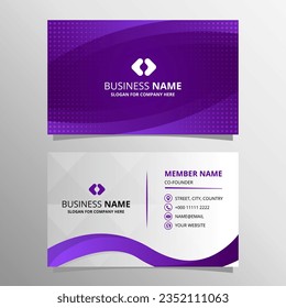 Abstract Vector Gradient Purple Business Card With Curved Shapes, can be used for business designs, presentation designs or any suitable designs.