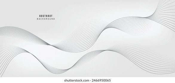 Abstract vector gradient white background with wavy lines.
