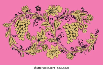 Abstract vector grapes ornament