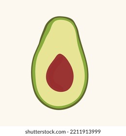 Gráfica vector abstracta de Aguacate aislado de blanco sobre un fondo. ilustración vectorial.