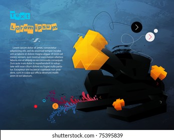 abstract vector graphic, background in 3d graffiti style