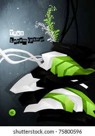 abstract vector graphic, background in 3d graffiti style