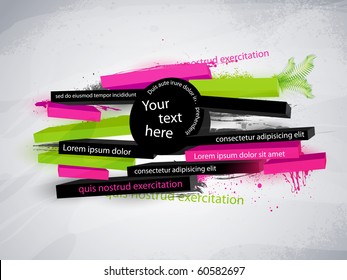 abstract vector graphic, banner in graffiti style