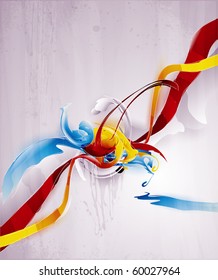 abstract vector graphic, bright background in graffiti
