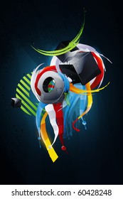 abstract vector graphic, bright background in graffiti