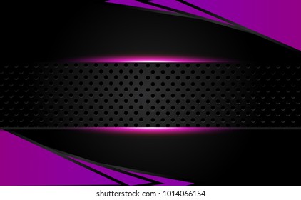 Abstract vector graphic brochure design background purple and black.