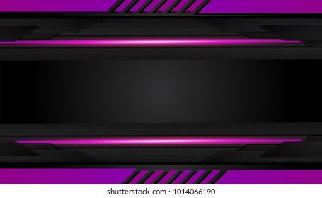 Abstract vector graphic brochure design background purple and black.