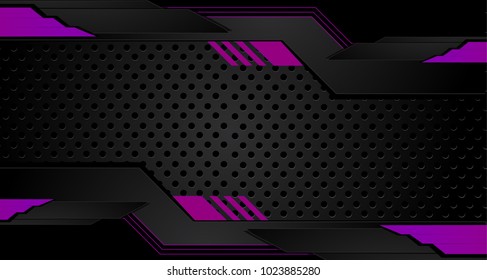 Abstract vector graphic brochure design background purple and black.