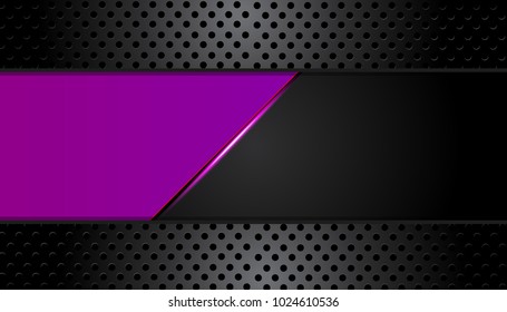 Abstract vector graphic brochure design background purple and black.