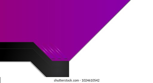 Abstract vector graphic brochure design background purple and black.