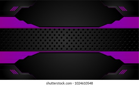Abstract vector graphic brochure design background purple and black.