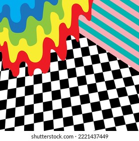 abstract vector graphic, colorful, checkered pattern, used as a background, fabric, wallpaper, banner, home decor.