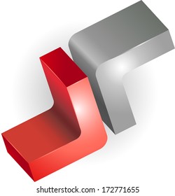 Abstract Vector graphic design of 3d sign or icon or symbol