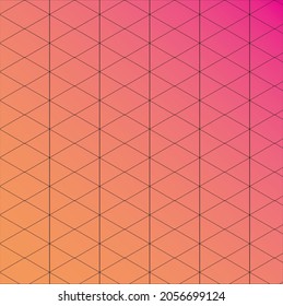 Abstract vector graphic design, orange to pink gradient with thin black geometric lines, simple orange background, repeating seamless pattern, vector pattern and design