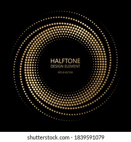 Abstract vector graphic element, golden spiral frame , halftone style , for web design, presentation, business card, invitation, poster, cover, landing page.